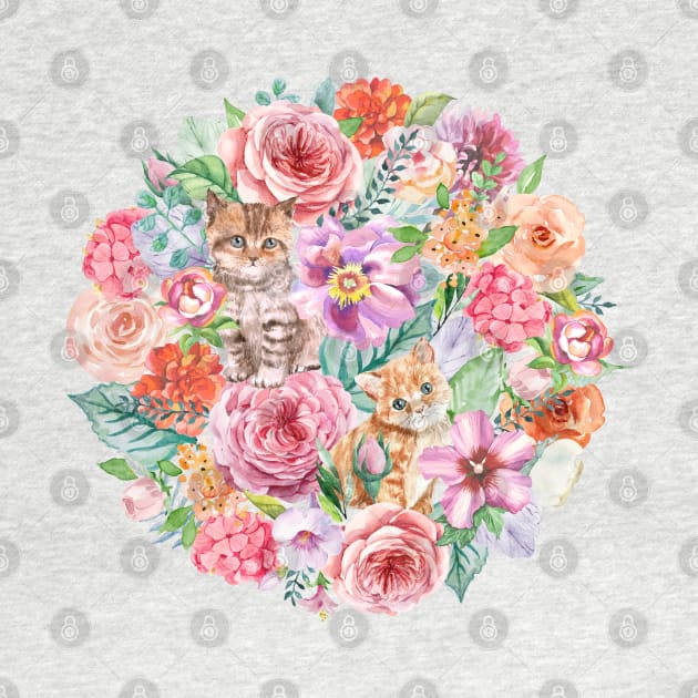 Kittens in flowers II by CatyArte